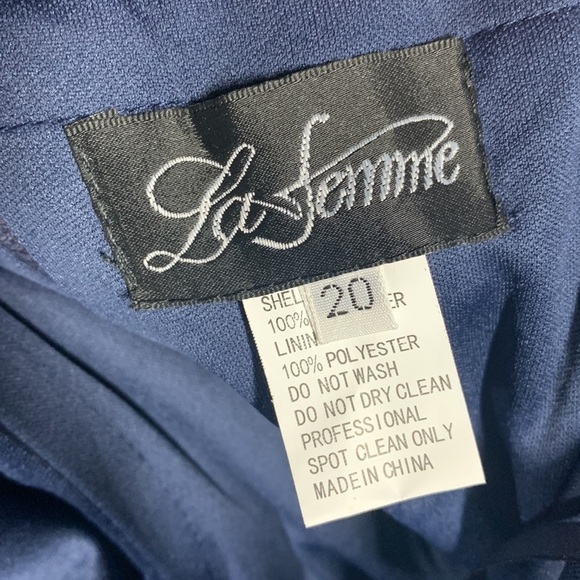 La Femme Ruched Twist Column Formal Gown Plus Size US 20 - Picture 7 of 12